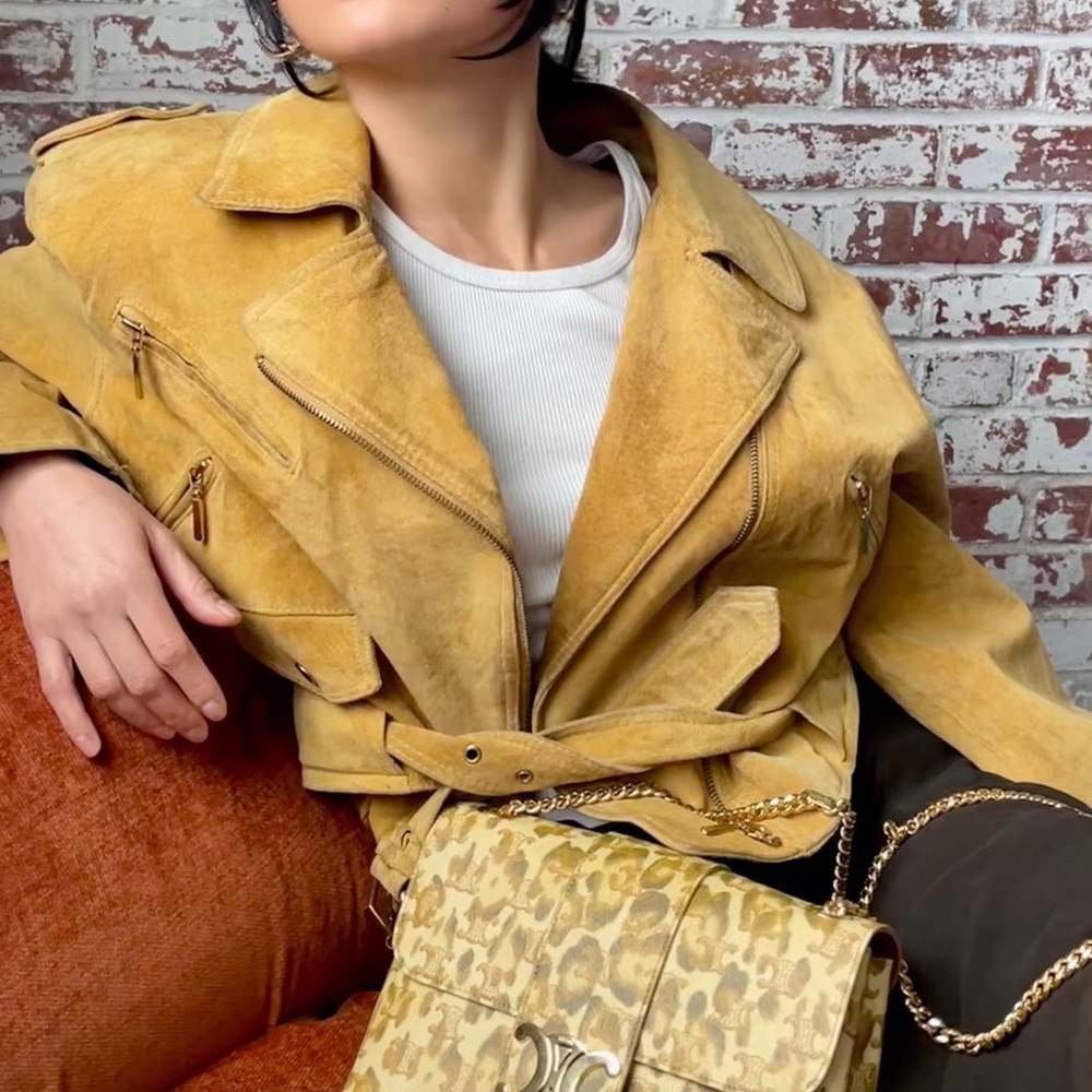 NOT AVAIL FOR PURCHASE Echt Leder Vintage Women's Suede Motorcycle Jacket